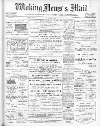 cover page of Woking News & Mail published on May 17, 1907